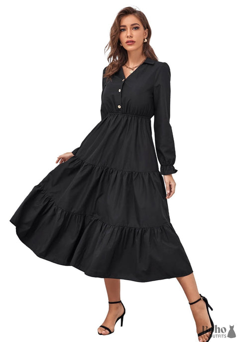 Autumn and WinterBacl boho dress